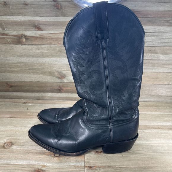 Cody James Boots Mens 9 D Black Leather Cowboy Western Almound Toe Pull On - Picture 4 of 10